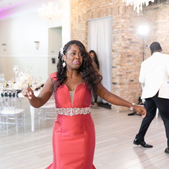 Candy Apple Red Mermaid Dress- Size 10 - Picture 4 of 4